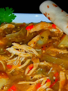 A picture of Mike's Spicy Green Chile Chicken Stew.