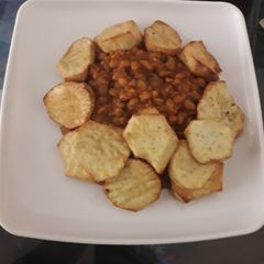 A picture of Beans and sweet potatoes.