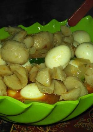 Foto resep Asam manis telur puyuh dan bakso