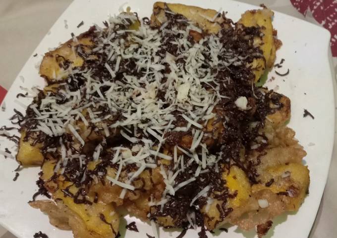 Pisang goreng coklat keju