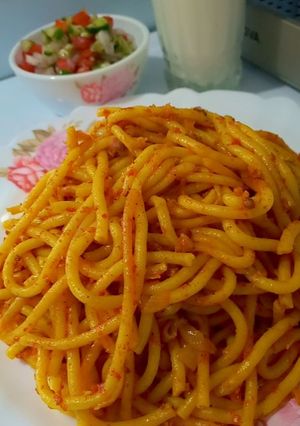 عکسی از دستور ماکارانی با سس گوجه