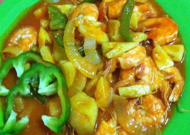 Bagaimana memasak Udang asam manis syedaap, Enak Banget