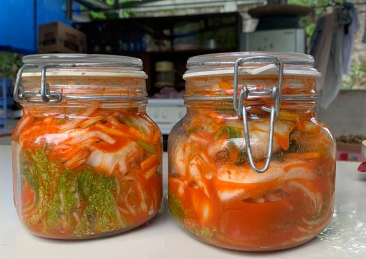 Kimchi Sawi Putih dengan Gochugaru dan Gochujang (lama fermentasi 2 hari)