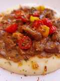 Ternera y champiñones al comino en salsa con cremoso de patatas
