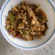Arroz con vegetales salteados