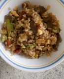 Arroz con vegetales salteados