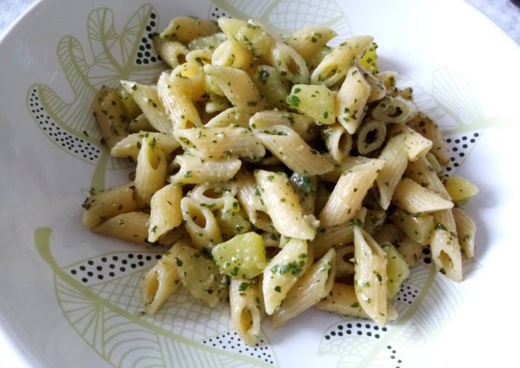 Pennette al pesto e patate