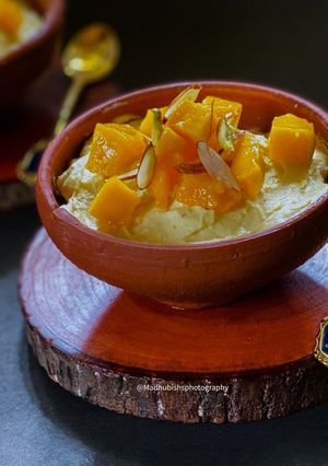 A picture of Mango Shrikhand.