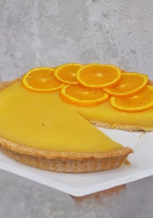Una foto de Orange pie vegano sin azúcar, apto para diabéticos