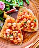 Cơm Cháy Nướng Giòn & Tôm Xào Cay