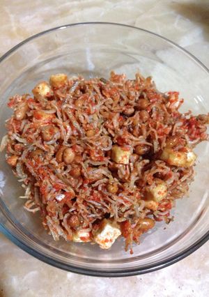 Foto resep Ikan Teri sambel dg kacang tanah dan tahu
