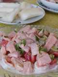Ceviche de Salmón y Gambas