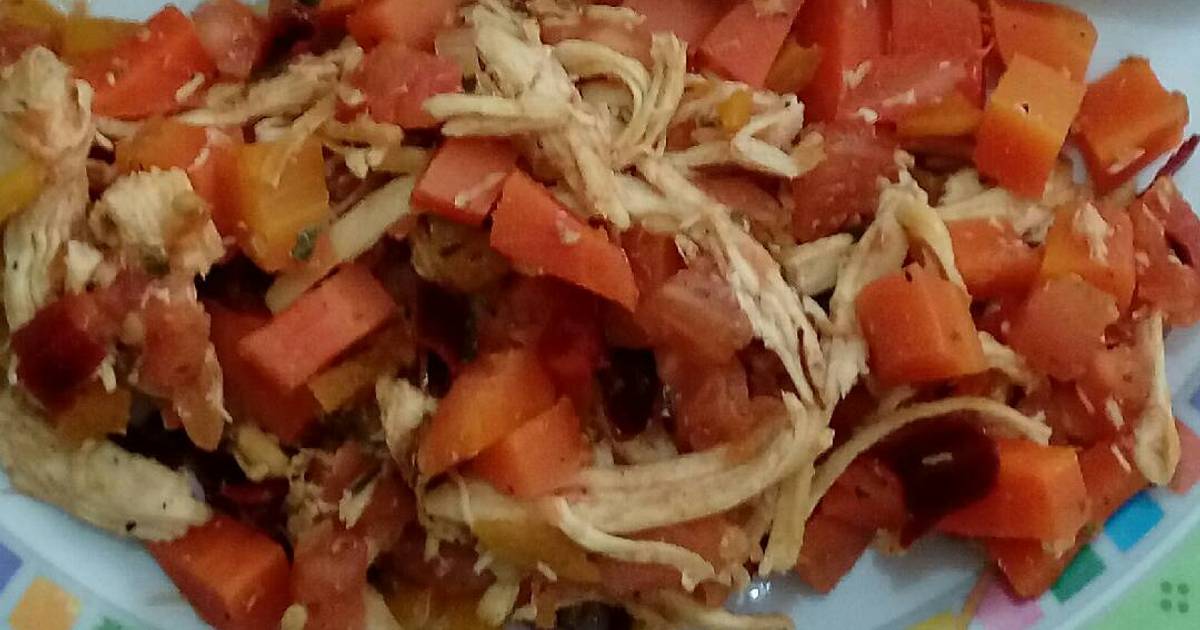 Tinga de pollo con zanahoria Receta de Sonya- Cookpad