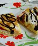 Crepas de queso crema, cereza y nuez