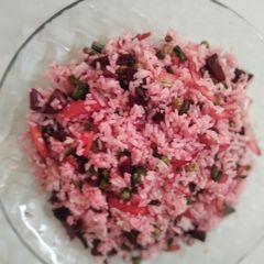 A picture of Pink Vegetable. Rice.