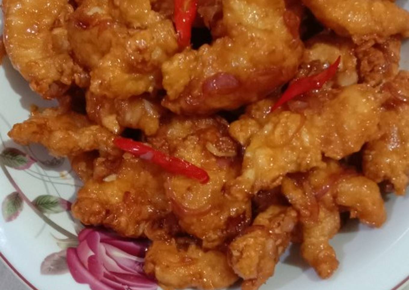 Ayam fillet goreng tepung asam manis