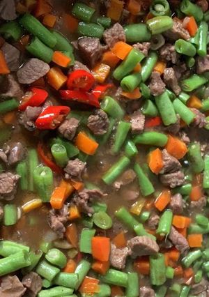 Foto resep Tumis buncis wortel daging rusa