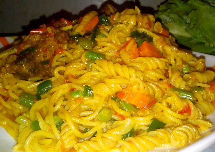 Recipe of Homemade Macaroni spaghetti jollof
