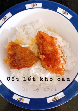 Hình của món Cốt lết kho cam.