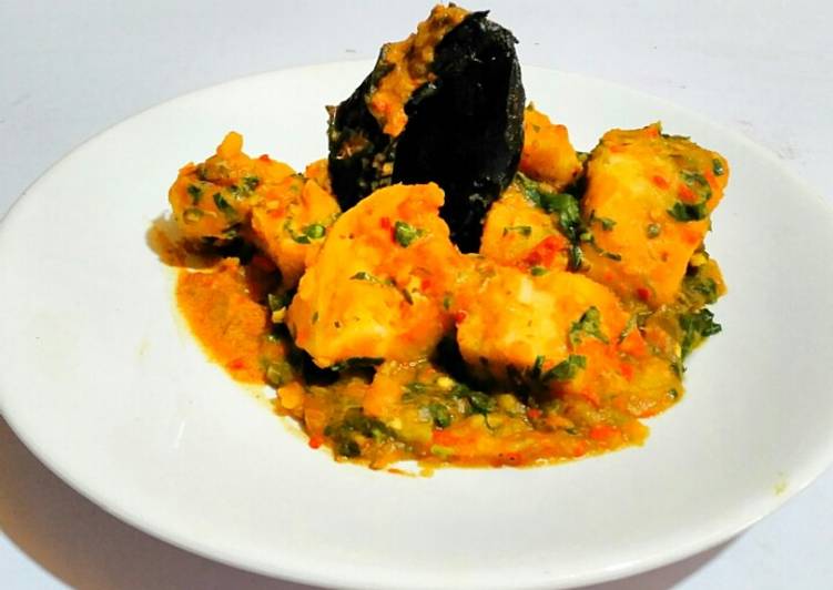 Rep My State Challenge. Porridge Yam with Flavoured Smoked Fis