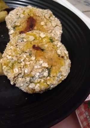Una foto de Medallones de polenta y puerro