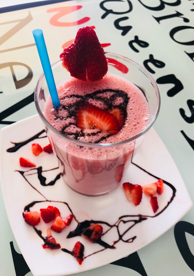 Una foto de Batido de Frambuesa y fresas