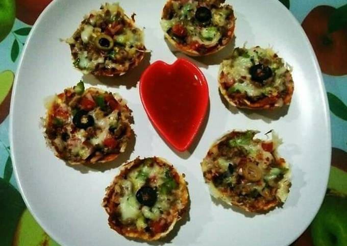 Bread Chicken pizza Muffins😋😍 Recipe