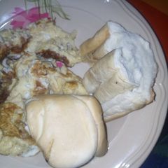 A picture of Fried egg and bread.