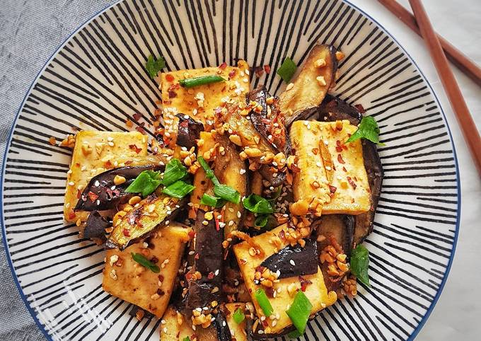 Recipe of Super Quick Homemade Eggplant &amp; tofu