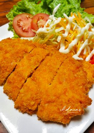 Foto resep Chicken Katsu Renyah dan Salad Segar ala Hokben