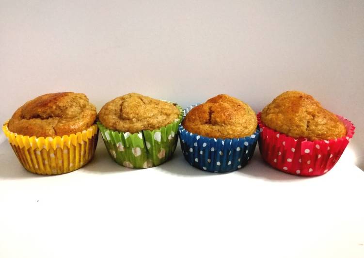 Magdalenas integrales de plátano en Mycook (saludables)