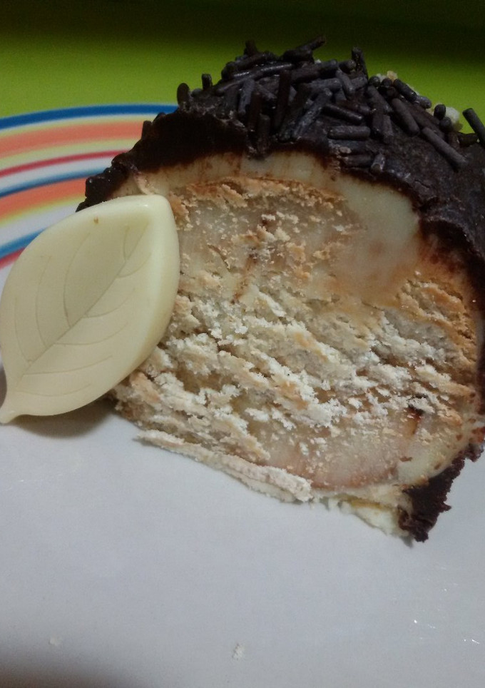 Una foto de Tronco de galletas y dos chocolates