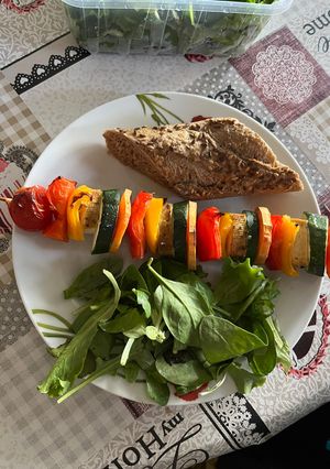 A picture of Tofu & Veggie Skewers.