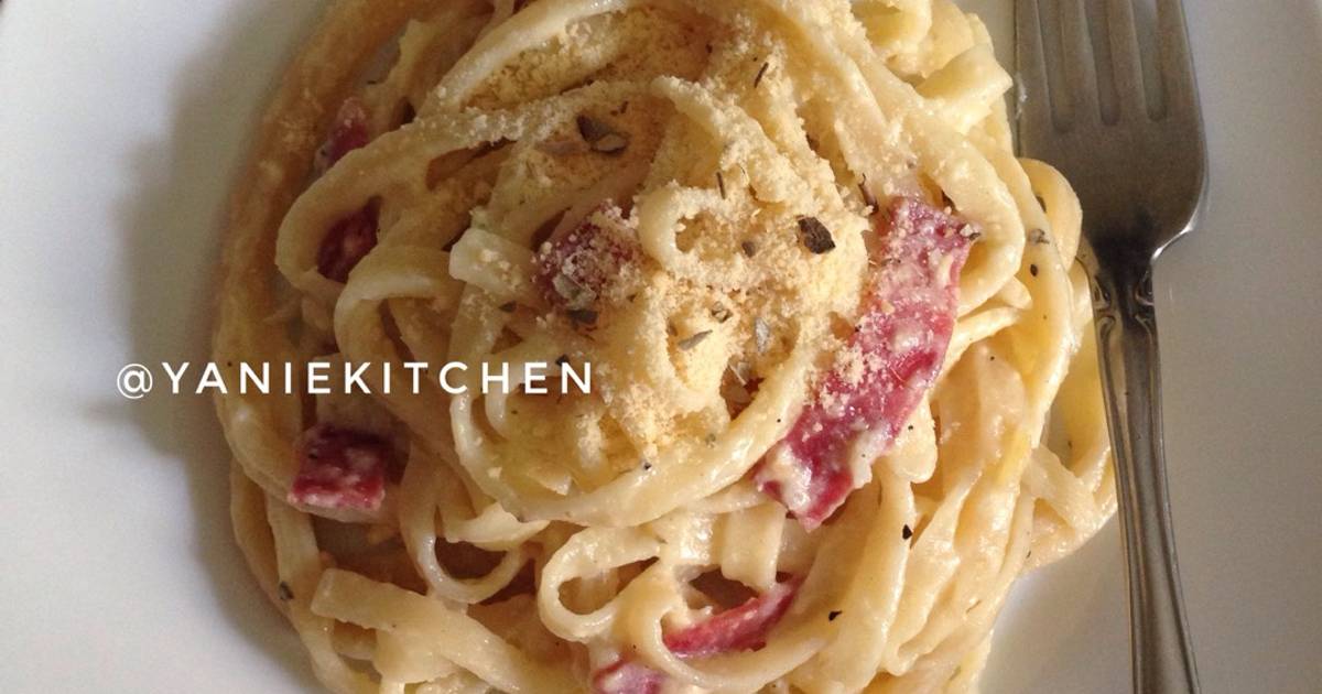 Resep Fettuccini Carbonara oleh Yanie Tri Rohsanti Cookpad