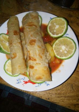 A picture of Chapatis and potatoes#authormarathon.