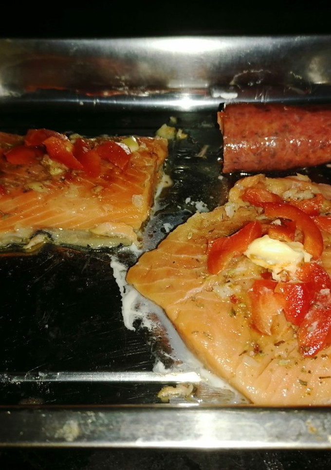 Una foto de Salmón al horno