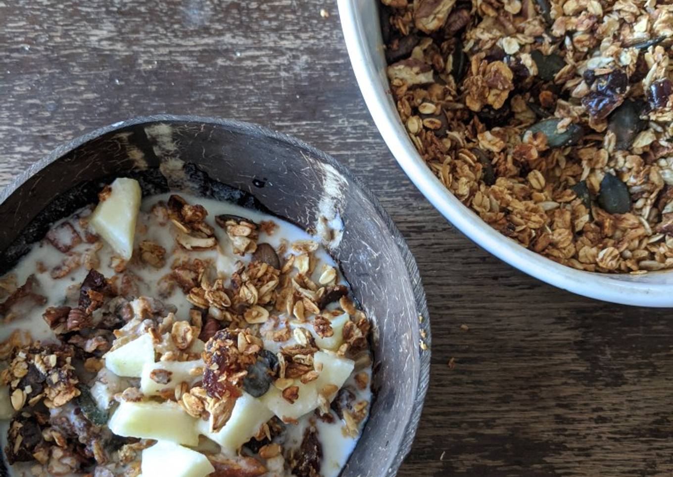 Homemade granola with orange + cinnamon