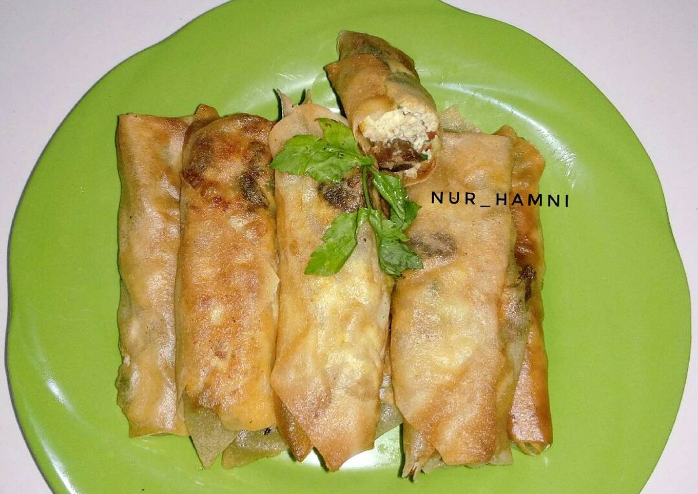 Martabak telur gulung isi daging rendang + tahu