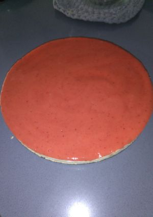 Una foto de Tarta de queso y mermelada 🍓 sin horno