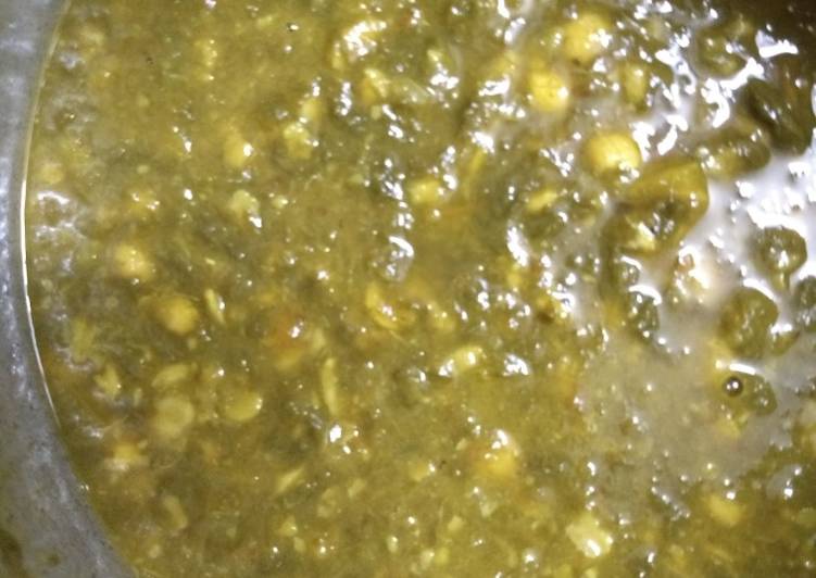 Recipe of Super Quick Homemade Spinach(palak) with chana dal