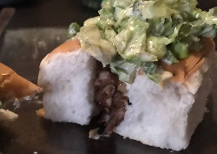 Cheesy beef sandwich