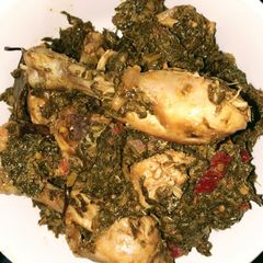 Flavourful Saraon saag with chicken (a north Indian cuisine) A picture of Flavourful Saraon saag with chicken (a north Indian cuisine).