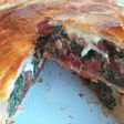 Tarta de hojas y pencas de remolacha