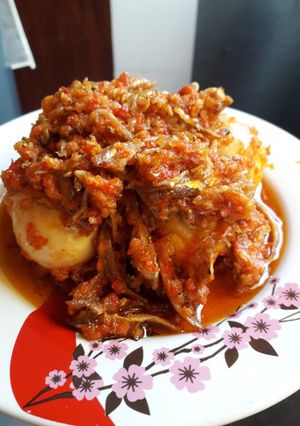 Foto resep Telur sambal ikan teri