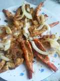 Mazzancolle saltate al brandy, finocchio, zenzero e arancia