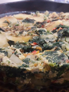 Una foto de Tortilla de espinaca y papas