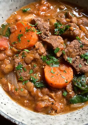 A picture of Stewed Lamb & Lentils.