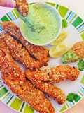 Pollo crispy con salsa de hierbas
