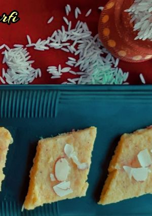 A picture of Leftover Rice Barfi.