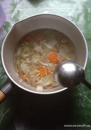 Foto resep Sayur bening toge, sawi putih wortel super simpel